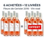 Cdiscount: 6 bouteilles de Vin Rosé Fleurs de Cerisier OC Syrah 2016 achetées = 6 offertes
