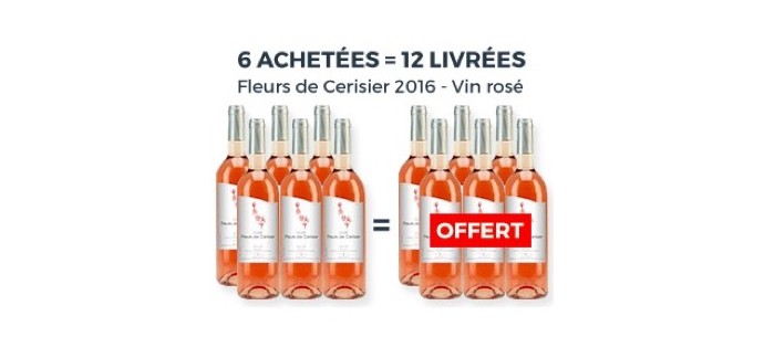 Cdiscount: 6 bouteilles de Vin Rosé Fleurs de Cerisier OC Syrah 2016 achetées = 6 offertes