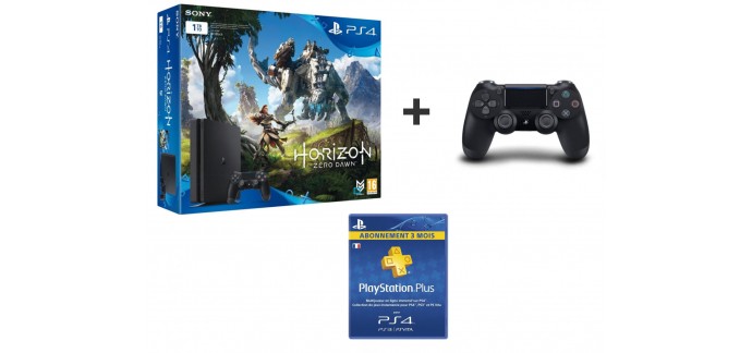 Auchan: Pack PS4 Horizon Zero Dawn 1To + 2ème Dualshock 4 + 3 mois au Playstation Plus