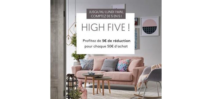 Kave Home: 5€ de réduction tous les 50€ d'achats