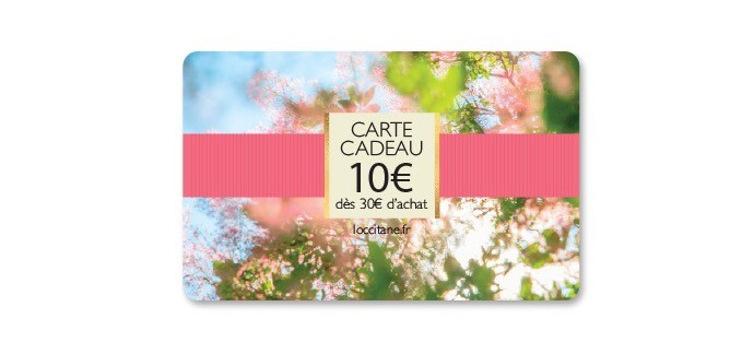 L'Occitane: 1 carte cadeau de 10€ offerte tous les 30€ d'achat