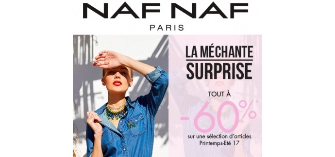 NAF NAF: Tout à - 60% sur une sélection d'articles de la collection printemps-été 17