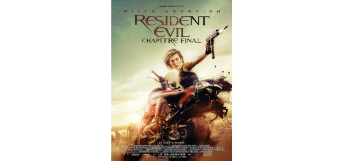 Carrefour: 75 Blu-ray & 75 DVD du film Resident Evil 6 : Chapitre Final à gagner