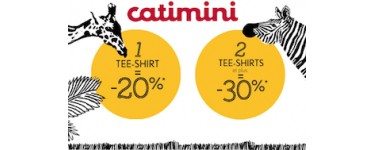Catimini: -20% pour l’achat d’un tee-shirt et -30% pour l’achat de 2 tee-shirts et plus