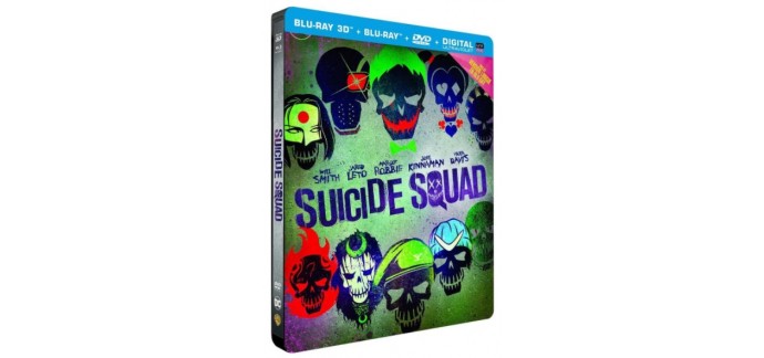 Amazon: Suicide Squad Steelbook Blu-Ray 3D + 2D + DVD + Copie Digitale à 13,99€