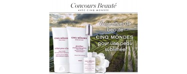 Elle: 20 rituels de beauté de 3 produits Cinq Mondes à gagner