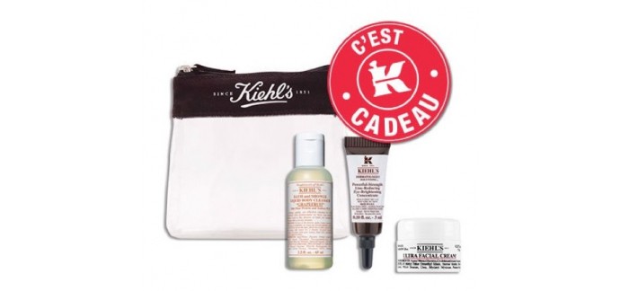 Kiehl's: 1 trousse + 3 tailles voyage offertes dès 80€ d'achat