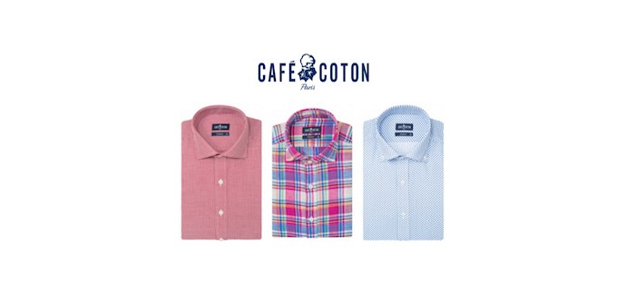 Café Coton: 3 chemises pour le prix de 2 + livraison offerte