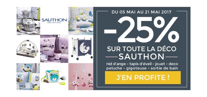 Allobébé: -25% sur toute la décoration de marque Sauthon pour la chambre de bébé