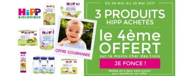 Allobébé: 3 produits d'alimentation bio HIPP achetés = le 4ème offert