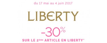 Jacadi: -30% sur le 2ème article en Liberty 