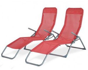 eBay: Lot de 2 transats pliables Levito couleur Corail à 39,90€ livraison comprise