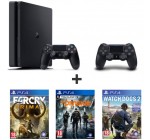 Auchan: PS4 500Go + 2e manette + Watch Dogs 2 + The Division + Far Cry Primal à 289.99€
