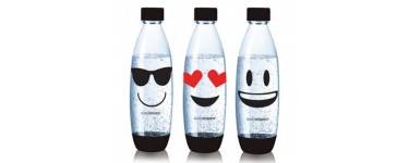 Veepee: Kit de 3 bouteilles émoji Sodastream + pastilles de nettoyage à 17€