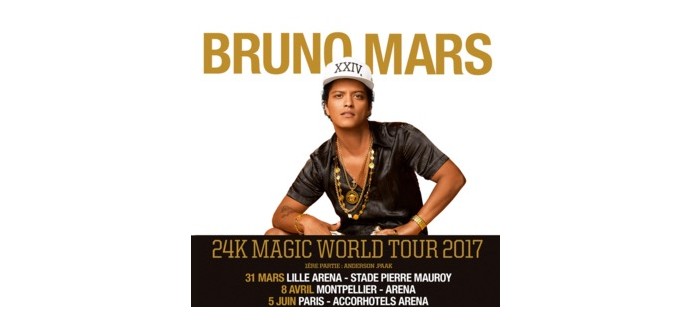 NRJ: 4×2 places pour le concert de Bruno Mars le 5 juin à Paris à gagner