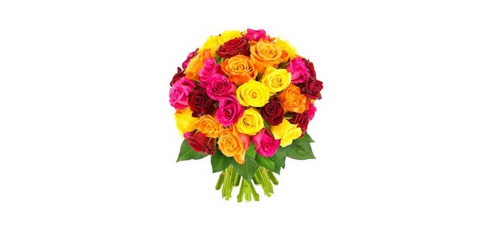 Florajet: Bouquet de 40 roses multicolores à 19,90€