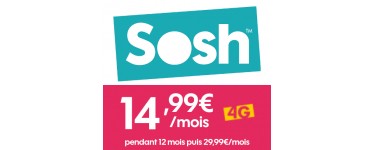Sosh: [Nouveaux Clients] L'offre Sosh mobile + Livebox à 14,99€ / mois pendant 1 an