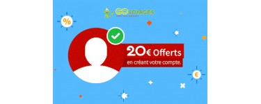 Go Voyages: [20 ans] 20€ offerts sur votre prochaine réservation en créant votre compte