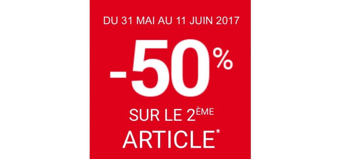 Okaïdi: -50% sur le deuxième article parmi une sélection 