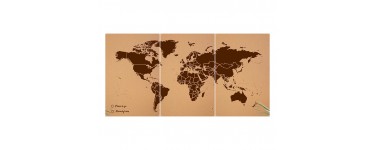 Westwing: Carte du monde en liège naturel 180x90 à 69€ au lieu de 100€