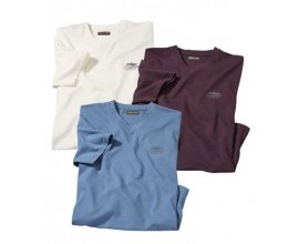Atlas for Men: Lot de 3 t-shirts col V à 9,95€ au lieu de 33,50€