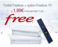 Vente Privée: Forfait Internet Freebox Crystal + option Freebox TV à 1,99€ / mois pendant 1 an