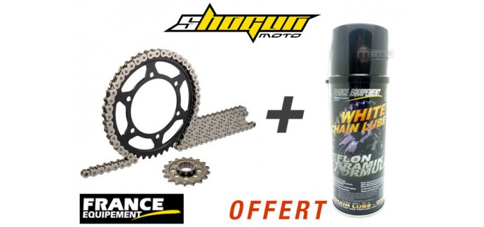 Shogunmoto: 1 kit chaine moto France Équipement acheté = 1 spray de graisse de chaine offert