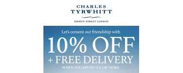 Charles Tyrwhitt: Livraison internationle offerte & 10% de remise immédiate dès 75€ d'achat