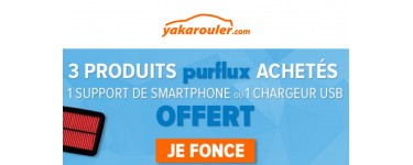 Yakarouler: 3 filtres Purflux achetés = 1 support de smartphone ou 1 chargeur usb en cadeau