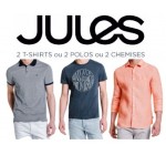 Jules:  -50% sur le 2ème polo, chemise ou t-shirt acheté