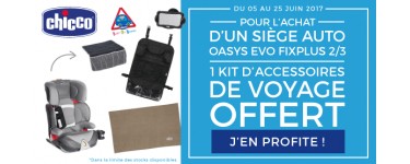 Allobébé: 1 siège auto Oasys Evo Fixplus acheté = 1 kit d'accessoires de voyage offert