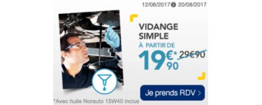 Norauto: Une simple vidange pour votre véhicule à 19,90€ au lieu de 29,90€