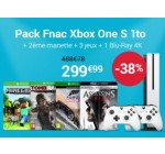 Fnac: Pack Xbox One S1 To + 2e manette + 3 jeux + 1 Blu-Ray 4K à 299,99€