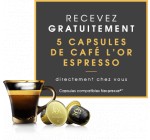 L'Or Espresso: Recevez gratuitement 5 capsules de café l'OR Espresso