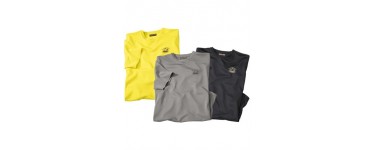 Atlas for Men: Lot de 3 Tee-Shirts Polyester à 9,95€ au lieu de 33,50€