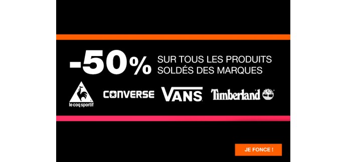Courir: - 50% sur les produits soldés Converse, Vans, Timberland et le Coq Sportif