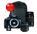 TopAchat: APN Canon 1300D + 2 objectifs (18-55 & 75-300mm) + sacoche + SD 8 Go à 524,90€