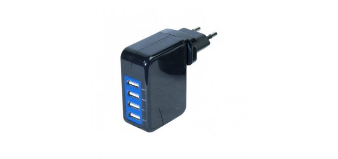 Materiel.net: Adaptateur chargeur secteur USB 12W en soldes à 11,94€ au lieu de 19,90€