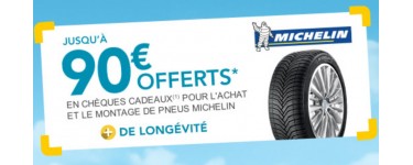 Norauto: Recevez jusqu'à 90€ offerts pour l'achat de 2 ou 4 pneus Michelin