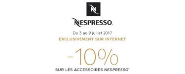 Nespresso: -10% de réduction sur les Accessoires et Gourmandises
