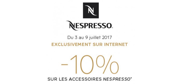 Nespresso: -10% de réduction sur les Accessoires et Gourmandises