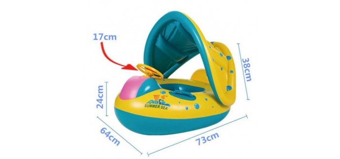 Cdiscount: Bouée gonflable pour bébé avec parasol à 15,99€ au lieu de 69,99€
