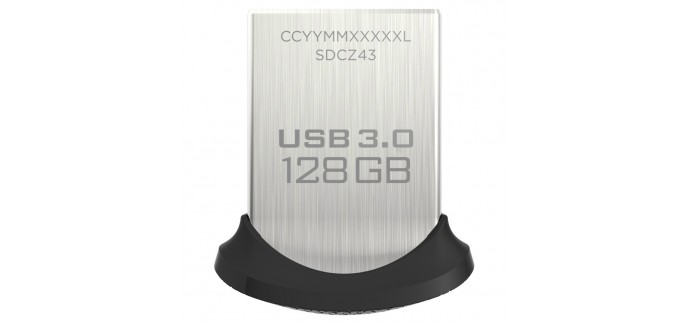 Amazon: Clé USB 3.0 Sandisk Ultra Fit 128 Go Allant jusqu'à 150 Mo/s à 35,99€