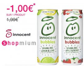 Shopmium: 1€ remboursé via l'appli sur les canettes Innocent bubbles