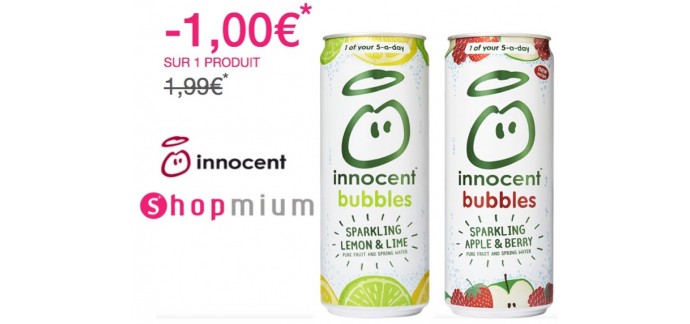Shopmium: 1€ remboursé via l'appli sur les canettes Innocent bubbles