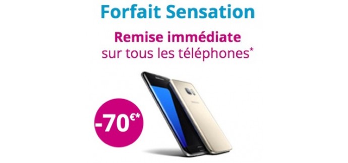 Bouygues Telecom: - 70€ sur tous les smartphones en souscrivant un Forfait Sensation 50Go 24 mois
