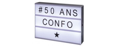 Conforama: Panneau lumineux personnalisable LIGHTBOX à 7,98€ au lieu de 15,85€