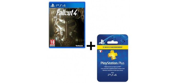 Cdiscount: Abonnement Playstation Plus (PS4) 1 an + Fallout 4 à 49.99 € 