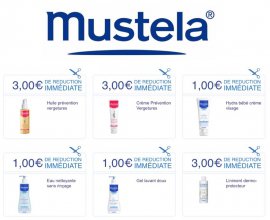 Mustela: De 1€ à 3€ offerts en bons de réduction à imprimer sur de nombreux soins Mustela
