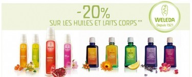 Monde Bio: -20% sur les huiles et laits corps WELEDA 